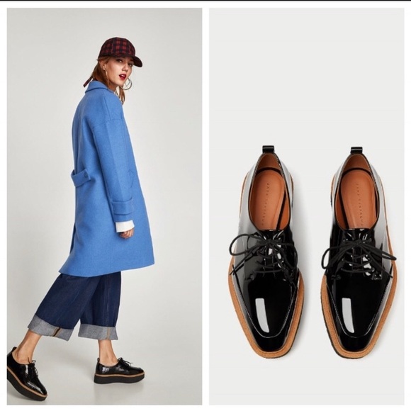 oxford platform shoes zara